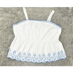 NEW Lane Bryant White Cotton Blouse Plus Size 26 Sleeveless Top